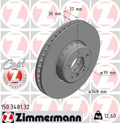 ZIMMERMANN 150.3481.32 Fren Sistemleri Fren Diski - BMW 5 (E60) uyumlu