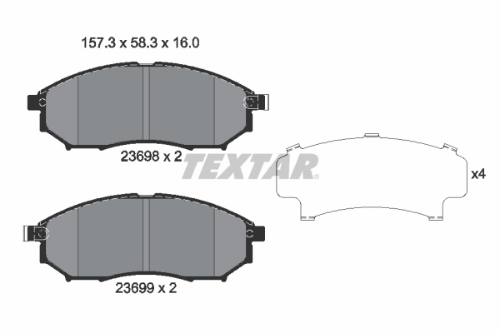 TEXTAR 2369801 Fren Sistemleri Fren Balatası - NISSAN NAVARA NP300 (D40) uyumlu