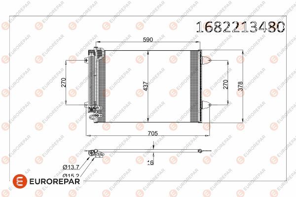 EUROREPAR 1682213480 İklimlendirme Sistemi Klima Radyatörü - VW PASSAT B7 (362) uyumlu