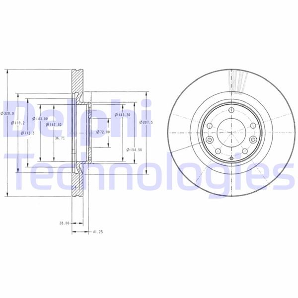 DELPHI BG9104 Fren Sistemleri Fren Diski - MAZDA CX-7 (ER) uyumlu