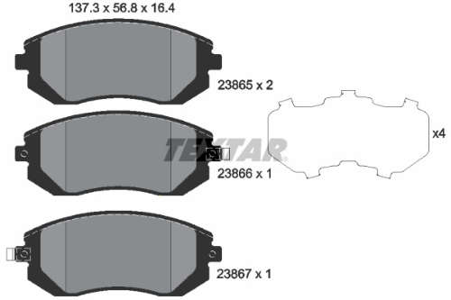 TEXTAR 2386501 Fren Sistemleri Fren Balatası - SUBARU IMPREZA Sedan (GE, GV) uyumlu