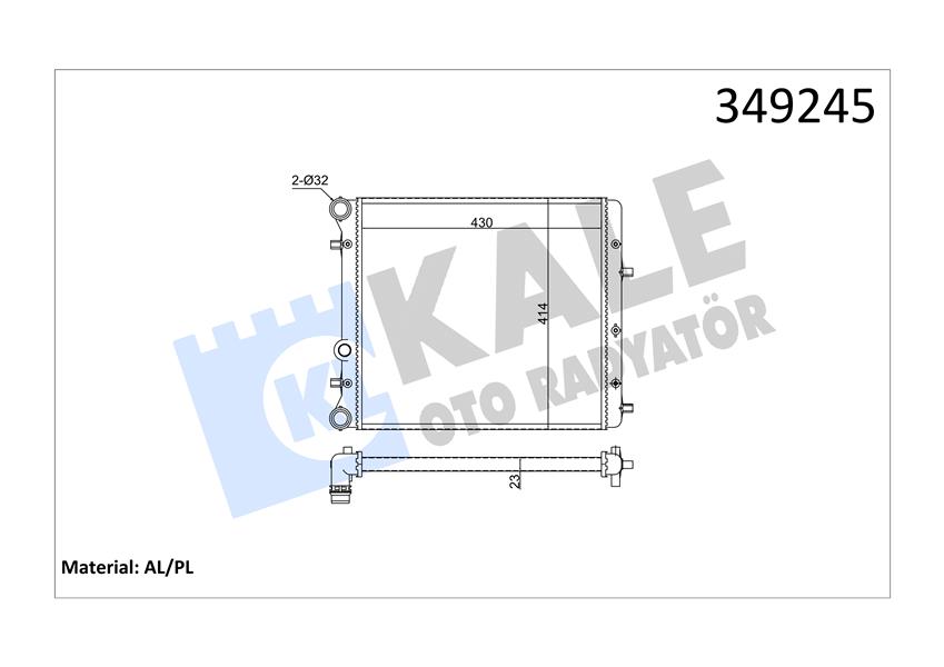 KALE OTO RADYATÖR 349245 Soğutma Sistemi Su Soğutucu & Parçaları - SEAT IBIZA IV (6J5, 6P1) uyumlu