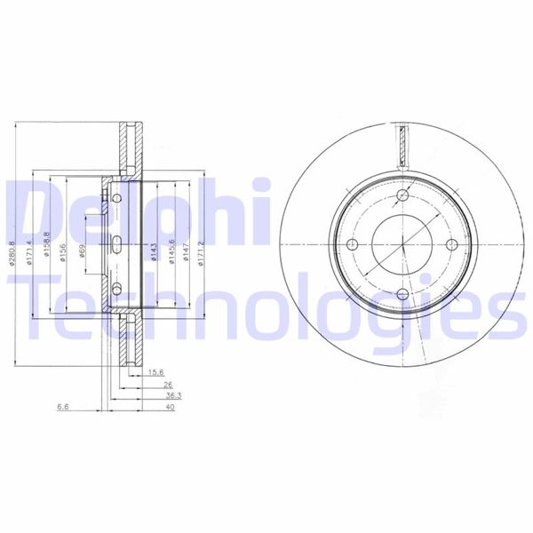 DELPHI BG4127 Fren Sistemleri Fren Diski - SMART FORFOUR (454) uyumlu