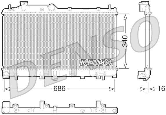 DENSO DRM36014 Soğutma Sistemi Su Soğutucu & Parçaları - SUBARU OUTBACK (BR) uyumlu