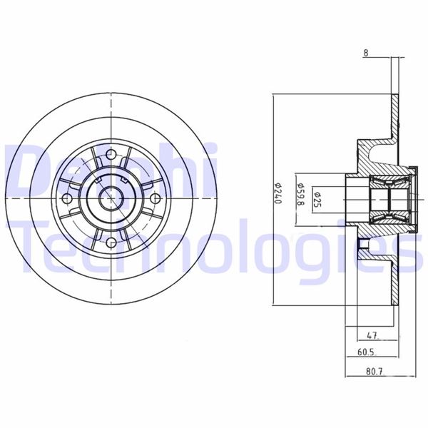 DELPHI BG9028RS Fren Sistemleri Fren Diski - RENAULT MODUS / GRAND MODUS (F/JP0_) uyumlu