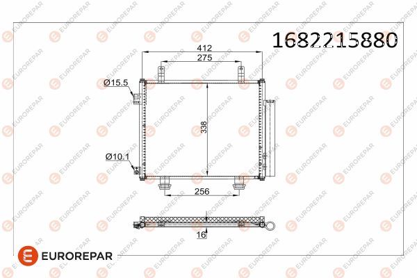 EUROREPAR 1682215880 İklimlendirme Sistemi Klima Radyatörü - NISSAN PIXO (UA0) uyumlu