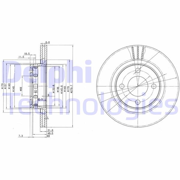 DELPHI BG2784 Fren Sistemleri Fren Diski - AUDI COUPE B3 (89, 8B3) uyumlu
