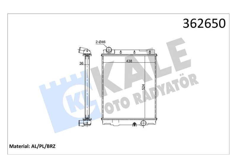 KALE OTO RADYATÖR 362650 Soğutma Sistemi Su Soğutucu & Parçaları