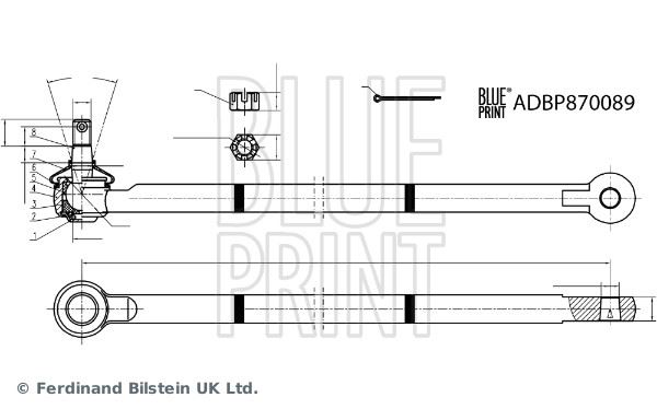 BLUE PRINT ADBP870089 Direksiyon Sistemi Kısa Rot & İtici Çubuk - SUZUKI SAMURAI SUV (SJ_) uyumlu