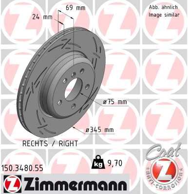 ZIMMERMANN 150.3480.55 Fren Sistemleri Fren Diski - BMW 6 Coupe (F13) uyumlu