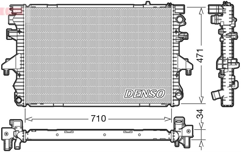 DENSO DRM32040 Soğutma Sistemi Su Soğutucu & Parçaları - VW MULTIVAN T5 (7HM, 7HN, 7HF, 7EF, 7EM, 7EN) uyumlu