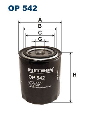 FILTRON OP 542 Motor Yağ Filtresi - FORD SIERRA II (GBG, GB4) uyumlu