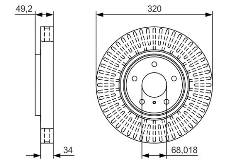 BOSCH 0 986 479 T32 Fren Sistemleri Fren Diski - INFINITI M (Y51) uyumlu