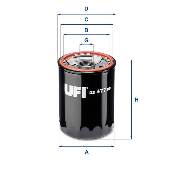 UFI 23.477.00 Motor Yağ Filtresi - TOYOTA COROLLA Liftback (_E8_) uyumlu