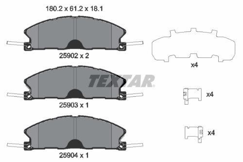 TEXTAR 2590201 Fren Sistemleri Fren Balatası - FORD USA EXPLORER (U5_) uyumlu