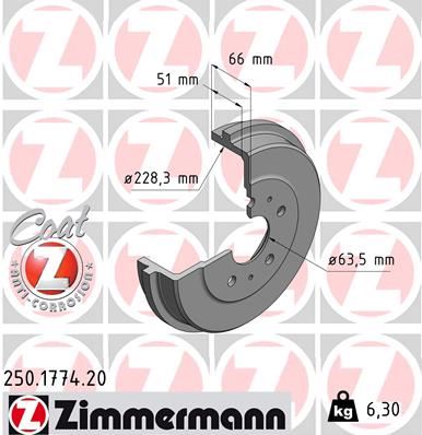 ZIMMERMANN 250.1774.20 Fren Sistemleri Fren Kampanası - FORD FOCUS III Sedan uyumlu