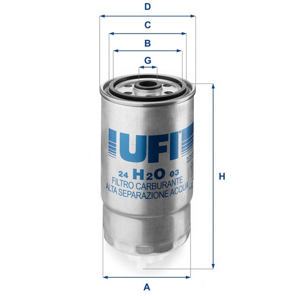 UFI 24.H2O.03 Yakıt Sistemi Yakıt Filtresi - ALFA ROMEO 147 (937_) uyumlu