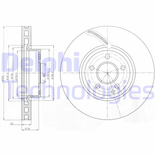 DELPHI BG9075C Fren Sistemleri Fren Diski - MERCEDES-BENZ SLK (R172) uyumlu