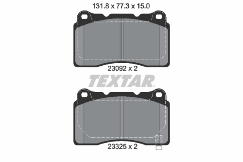 TEXTAR 2309204 Fren Sistemleri Fren Balatası - MITSUBISHI LANCER VI (CJ_, CP_, CK_) uyumlu