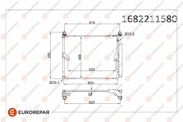 EUROREPAR 1682211580 İklimlendirme Sistemi Klima Radyatörü - TOYOTA LAND CRUISER PRADO (_J15_) uyumlu