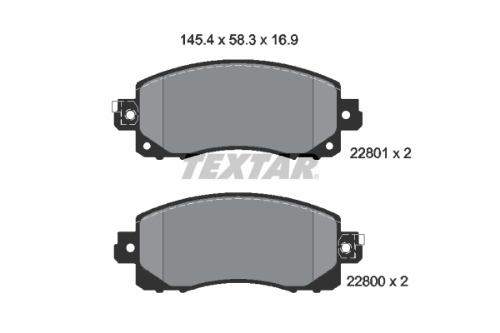 TEXTAR 2280001 Fren Sistemleri Fren Balatası - SUBARU XV (GT) uyumlu