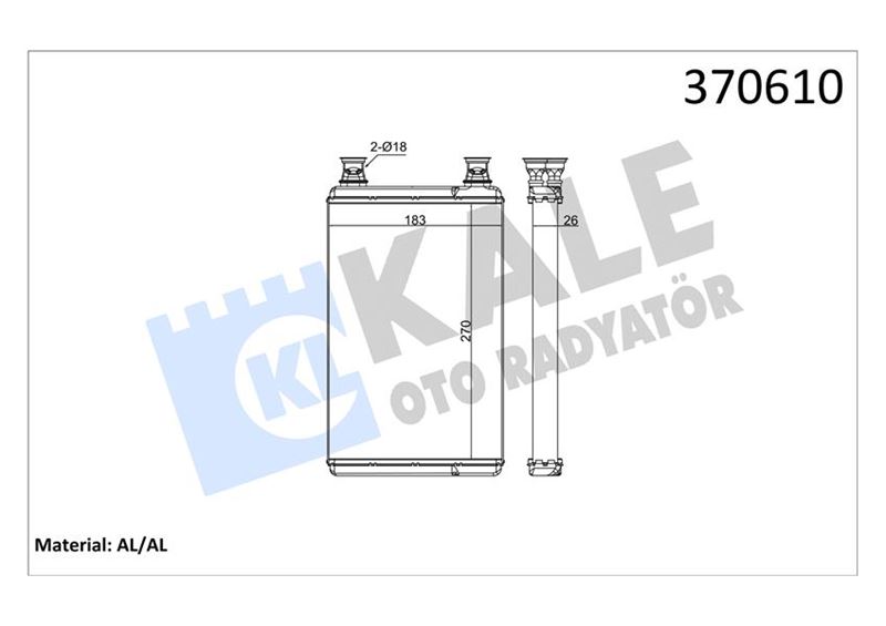 KALE OTO RADYATÖR 370610 İklimlendirme Sistemi İç Mekan Isı Değiştirici - MERCEDES-BENZ S-SERISI (W221, V221) uyumlu