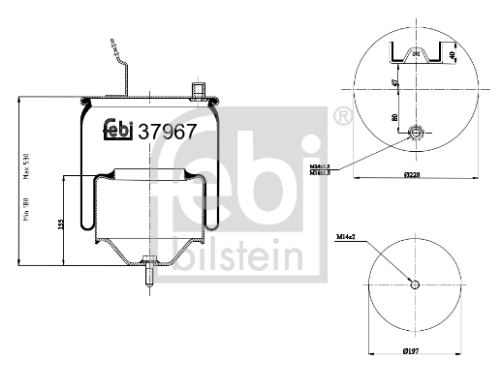 FEBI BILSTEIN 37967 Süspansiyon Sistemi Süspansiyon Körüğü - VOLVO FH16 II uyumlu