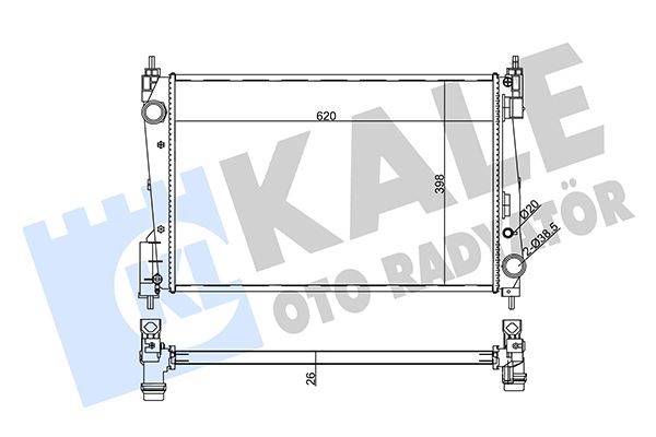 KALE OTO RADYATÖR 355625 Soğutma Sistemi Su Soğutucu & Parçaları - OPEL CORSA D Kasa/eğik arka (S07) uyumlu