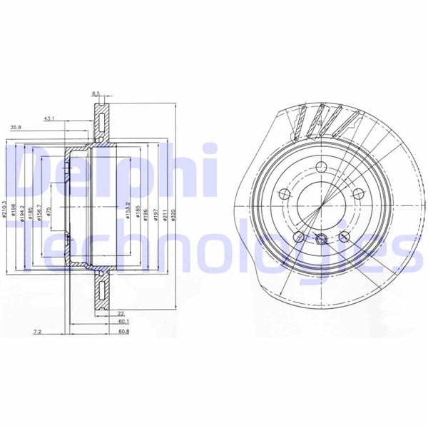 DELPHI BG3943 Fren Sistemleri Fren Diski - BMW X3 (E83) uyumlu
