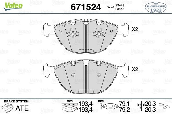 VALEO 671524 Fren Sistemleri Fren Balatası - BMW X5 (E53) uyumlu