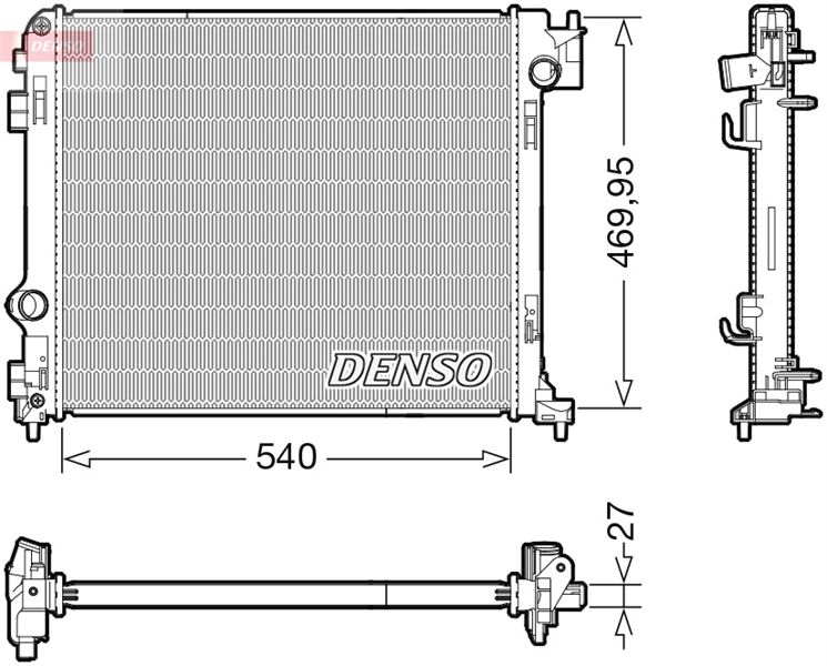 DENSO DRM46065 Soğutma Sistemi Su Soğutucu & Parçaları - NISSAN X-TRAIL III (T32_, T32R, T32RR) uyumlu