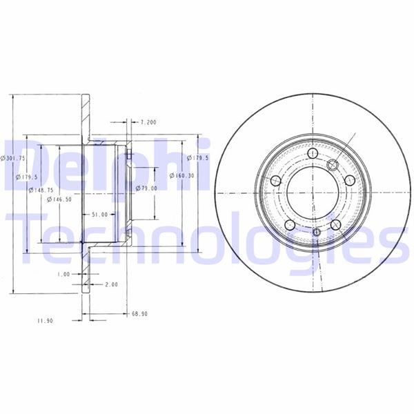 DELPHI BG2430 Fren Sistemleri Fren Diski - BMW 5 (E34) uyumlu