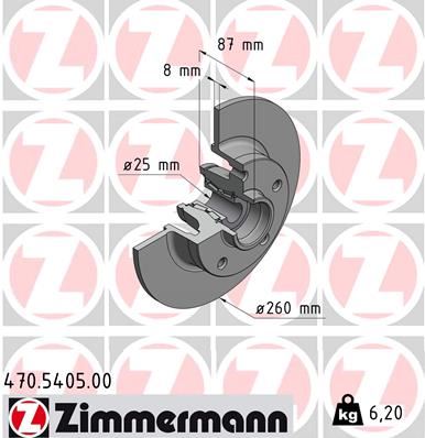 ZIMMERMANN 470.5405.00 Fren Sistemleri Fren Diski - RENAULT MEGANE IV Hatchback (B9A/M/N_) uyumlu