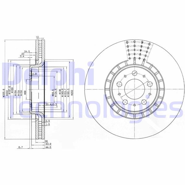DELPHI BG9783C Fren Sistemleri Fren Diski - VOLVO XC90 I (275) uyumlu