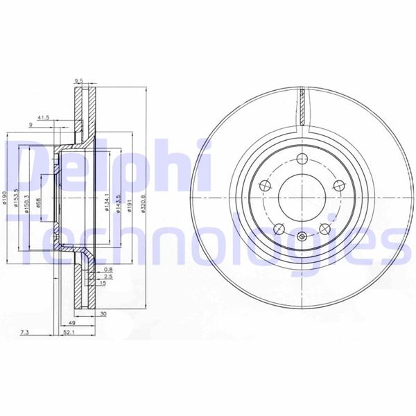 DELPHI BG3939 Fren Sistemleri Fren Diski - AUDI A8 D3 (4E2, 4E8) uyumlu