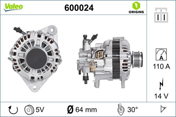 VALEO 600024 Elektrik Sistemi Alternatör - HYUNDAI TERRACAN (HP) uyumlu
