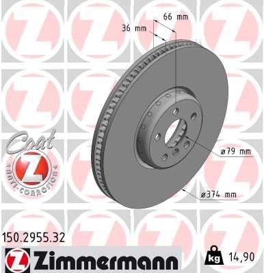 ZIMMERMANN 150.2955.32 Fren Sistemleri Fren Diski - BMW 7 (G11, G12) uyumlu