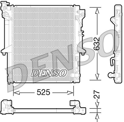 DENSO DRM45035 Soğutma Sistemi Su Soğutucu & Parçaları - MITSUBISHI L200 / TRITON (KA_T, KB_T) uyumlu