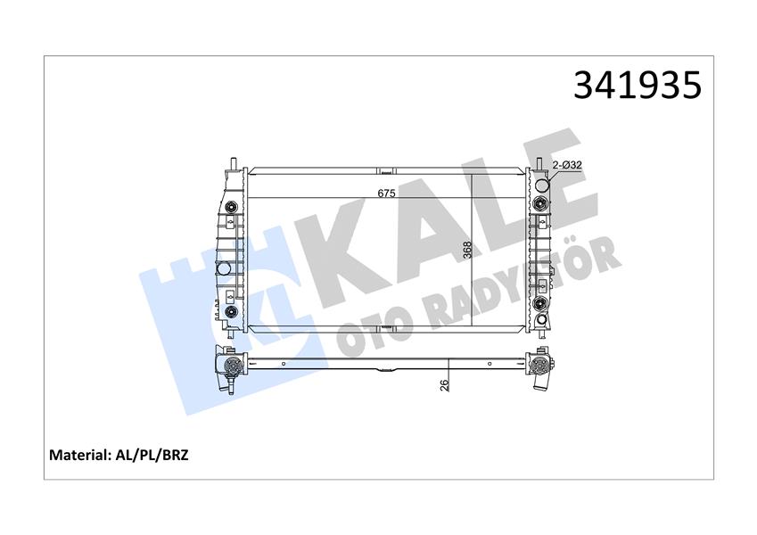 KALE OTO RADYATÖR 341935 Soğutma Sistemi Su Soğutucu & Parçaları - CHRYSLER 300M (LR) uyumlu