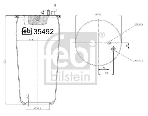 FEBI BILSTEIN 35492 Süspansiyon Sistemi Süspansiyon Körüğü - MAN TGM I uyumlu
