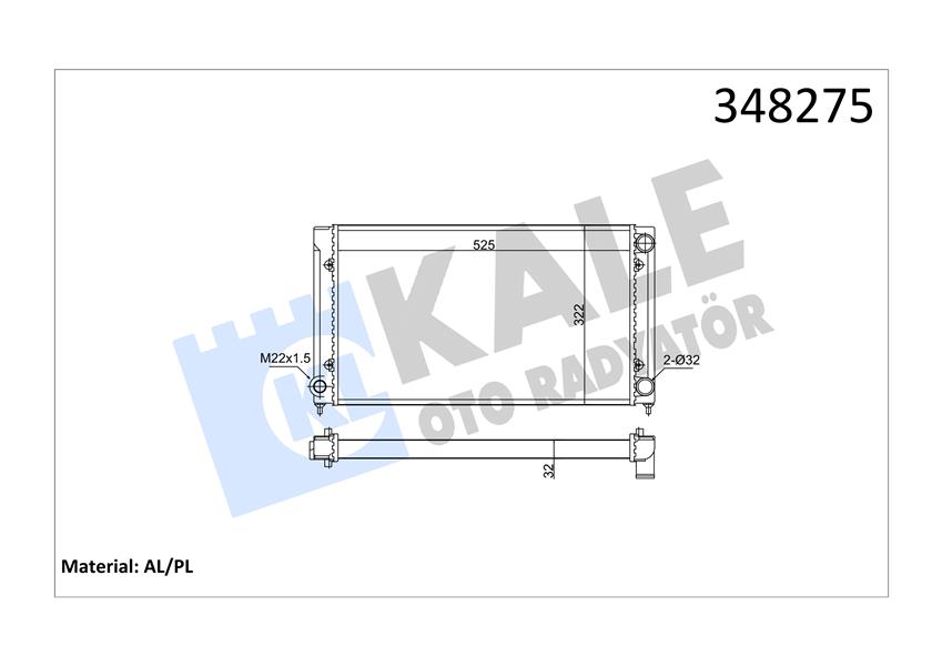KALE OTO RADYATÖR 348275 Soğutma Sistemi Su Soğutucu & Parçaları - VW PASSAT B3/B4 (3A2, 35I) uyumlu