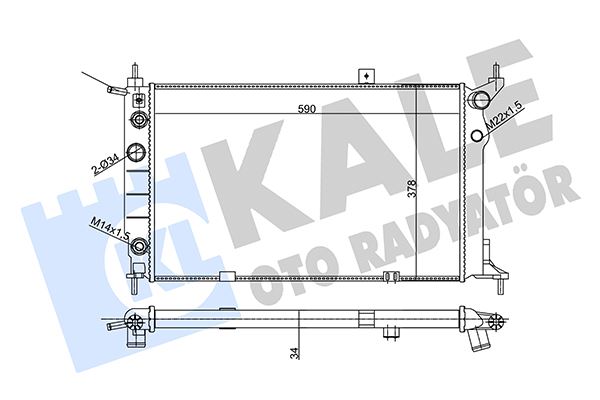 KALE OTO RADYATÖR 357010 Soğutma Sistemi Su Soğutucu & Parçaları - OPEL ASTRA F Sedan (T92) uyumlu