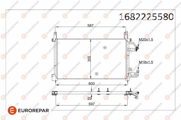 EUROREPAR 1682225580 İklimlendirme Sistemi Klima Radyatörü - DAEWOO NEXIA uyumlu