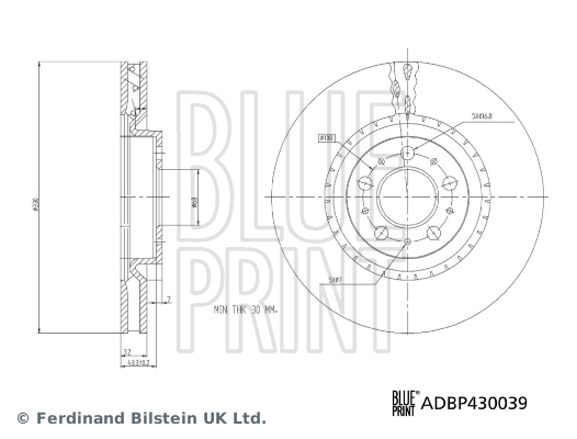 BLUE PRINT ADBP430039 Fren Sistemleri Fren Diski - VOLVO V70 II (285) uyumlu