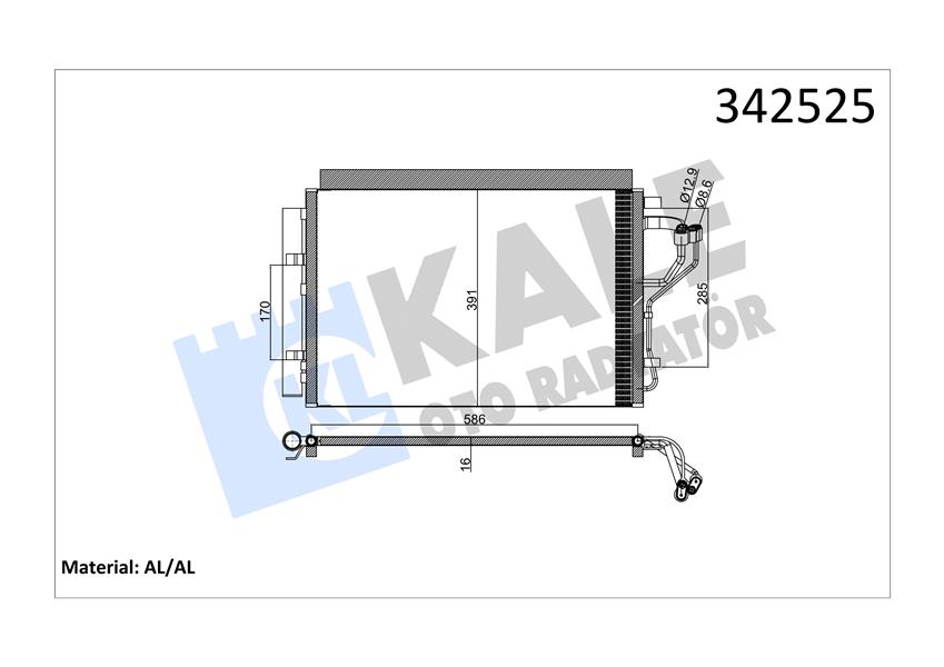 KALE OTO RADYATÖR 342525 İklimlendirme Sistemi Klima Radyatörü - HYUNDAI i30 (GD) uyumlu
