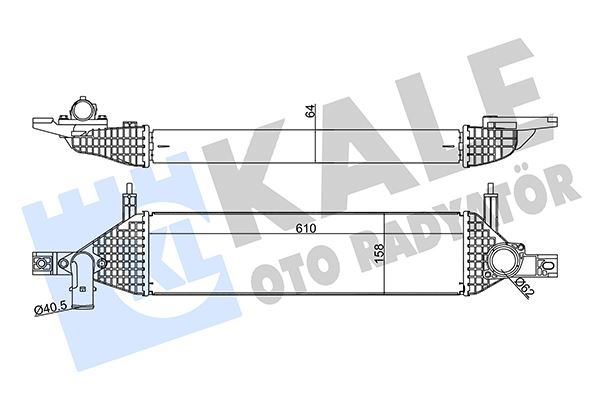 KALE OTO RADYATÖR 350930 Motor Turbo Radyatörü - NISSAN QASHQAI I (J10, NJ10) uyumlu