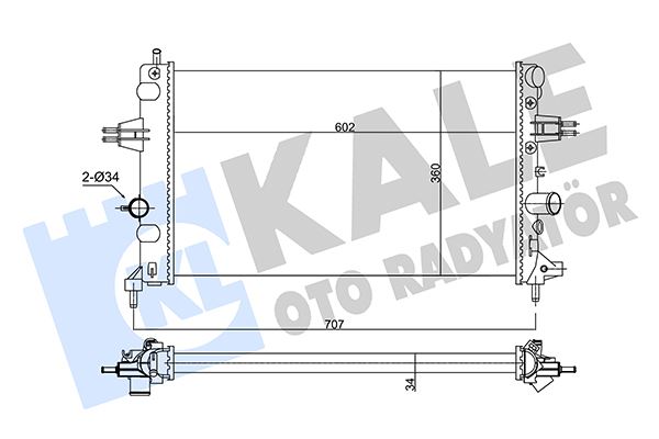 KALE OTO RADYATÖR 354105 Soğutma Sistemi Su Soğutucu & Parçaları - OPEL ASTRA G Hatchback (T98) uyumlu