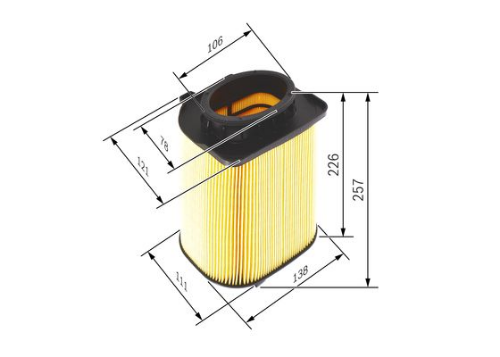 BOSCH F 026 400 480 Motor Hava Filtresi - MERCEDES-BENZ GLK-SERISI (X204) uyumlu