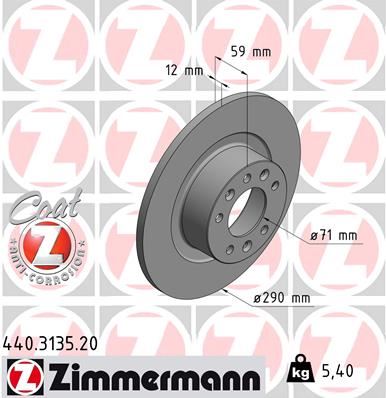 ZIMMERMANN 440.3135.20 Fren Sistemleri Fren Diski - PEUGEOT 508 I (8D_) uyumlu