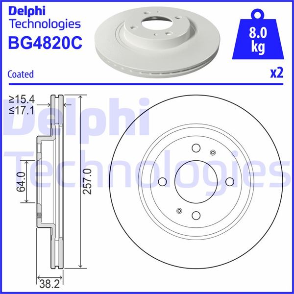 DELPHI BG4820C Fren Sistemleri Fren Diski - PEUGEOT ION uyumlu